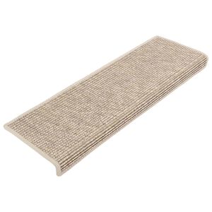 vidaXL Stair Mats 15 pcs 65x21x4 cm Light Beige Rectangular Edge