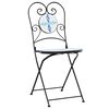 vidaXL Mosaic Bistro Set Blue and White Iron and Ceramic