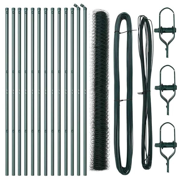 vidaXL Fence Post Green 25 x 1.5 m (36 mm mesh) Steel