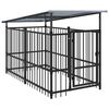 vidaXL Outdoor Dog Kennel with Roof Steel 1,88 m&sup2;