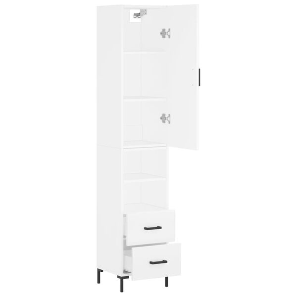 vidaXL Highboard White 34.5x34x180 cm Engineered Wood