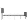 vidaXL Metal Bed Frame without Mattress with Footboard Black 120x190cm