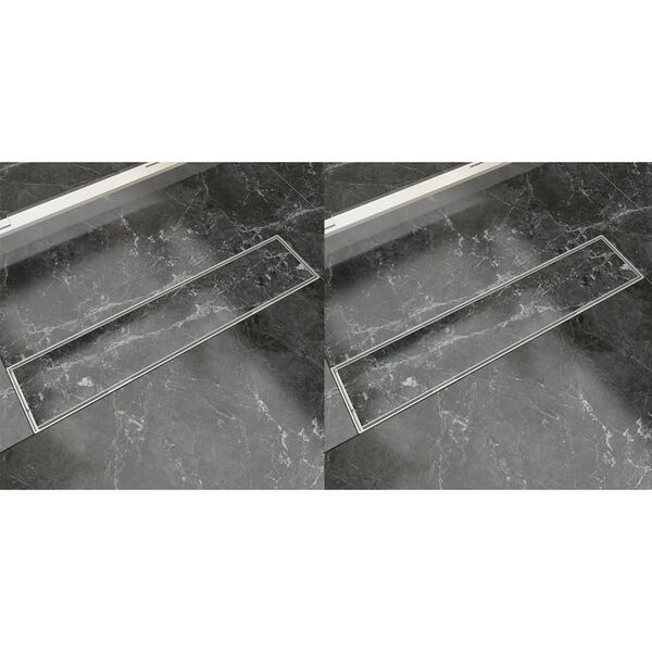 vidaXL Linear Shower Drain 2 pcs 530x140 mm Stainless Steel