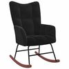 vidaXL Rocking Chair with Footstool 2 pcs Black Velvet