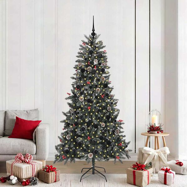 vidaXL Artificial Christmas Tree with 300 LEDs with Stand Green 210 cm