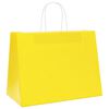 vidaXL Paper Bags 250 pcs with Handles Yellow 32x17x25 cm