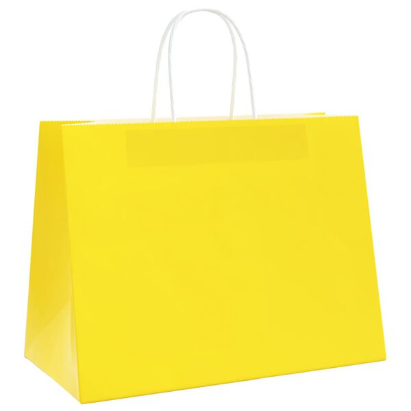 vidaXL Paper Bags 250 pcs with Handles Yellow 32x17x25 cm