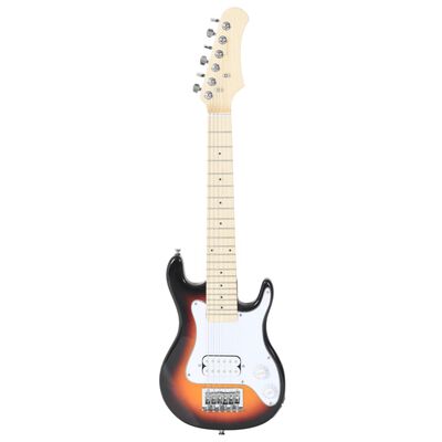vidaXL Electric Guitar for Kids with Bag Brown and White 3/4 30"