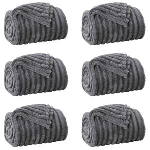 vidaXL Throw Blankets 6 pcs Dark Grey 240 x 220 cm 8.76 kg Fleece