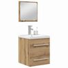 vidaXL Bathroom Furniture Set 2 pcs Black Oak Engineered Wood