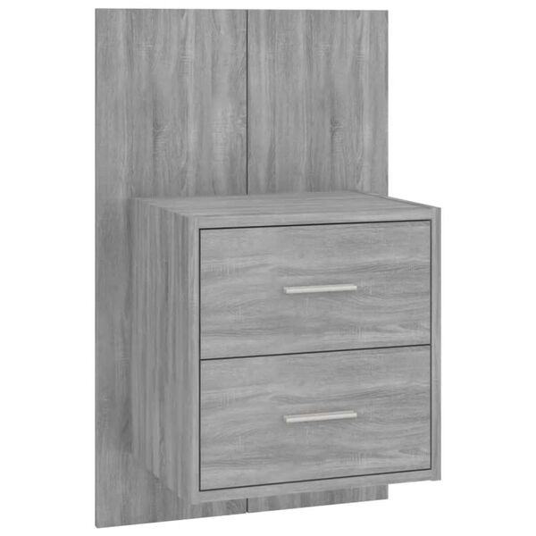 vidaXL Bed Headboard with Cabinets Grey Sonoma Engineered Wood