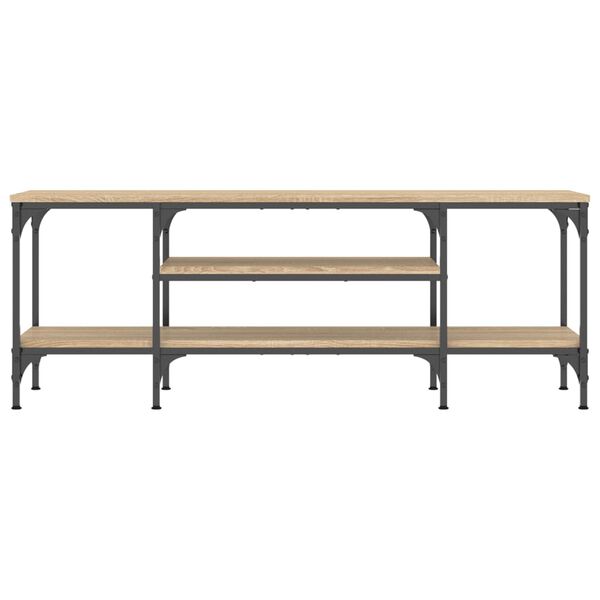 vidaXL TV Cabinet Sonoma Oak 121x35x45 cm Engineered Wood&Iron