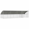 vidaXL Chicken Cage 4 pcs Silver 800 x 200 x 200 cm Galvanised Steel