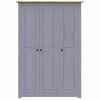 vidaXL 3-Door Wardrobe Grey 118x50x171.5 cm Pine Panama Range