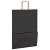 vidaXL Paper Bags 250 pcs with Handles Black 32x17x44 cm
