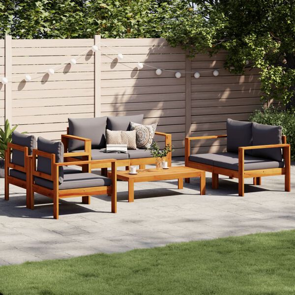vidaXL 5 Piece Garden Sofa Set with Cushions Solid Wood Acacia
