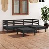 vidaXL 5 Piece Garden Lounge Set Solid Pinewood Black