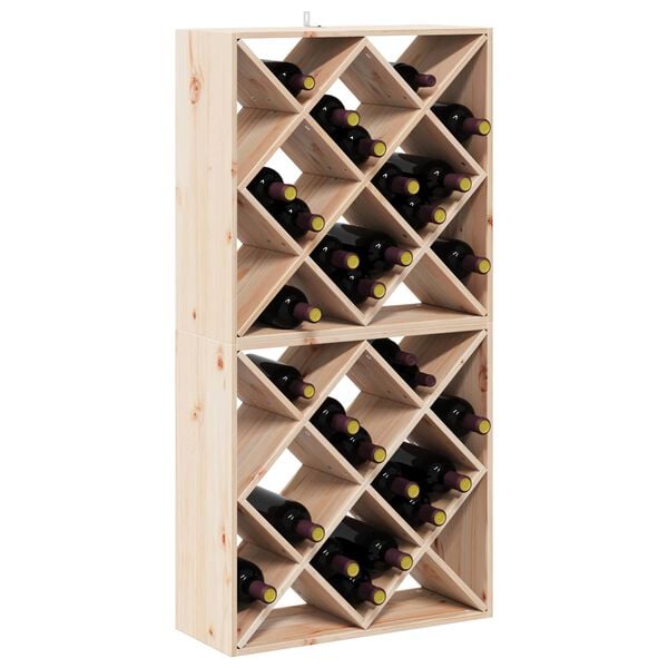 vidaXL Wine Rack 2 pcs Natural 62 x 25 x 62 cm Solid Pine Wood
