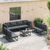 vidaXL Garden Sofa Set with Cushion 8 pcs Black Aluminium