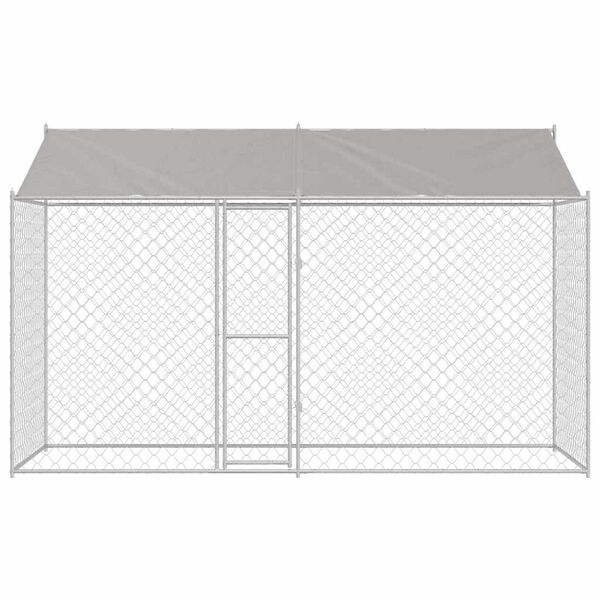 vidaXL Dog Cage Silver 400 x 200 x 256 cm Galvanised Steel