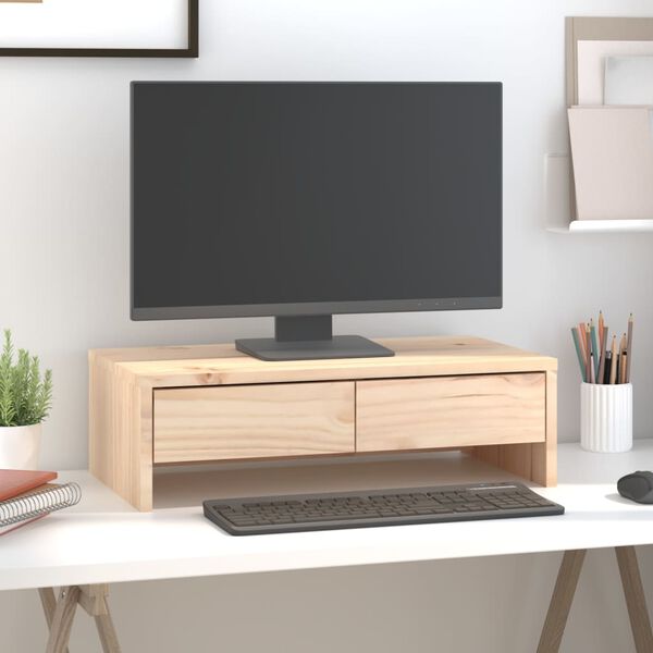 vidaXL Monitor Stand 50x27x15 cm Solid Wood Pine