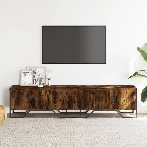 vidaXL TV Cabinet Smoked Oak 180x34x41 cm Engineered Wood