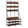 vidaXL Clothes Rack with Shoe Storage Brown Oak 100x40x184 cm