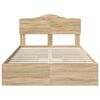 vidaXL Storage Bed with Drawer Sonoma Oak 120 x 200 cm Engineered Wood