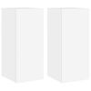 vidaXL TV Wall Cabinets with LED Lights 2 pcs White 30.5x35x70 cm