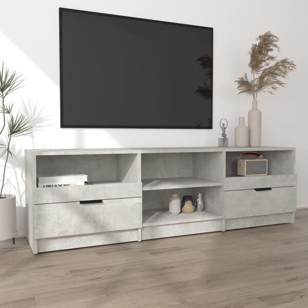 vidaXL TV Cabinet Concrete Grey 150x33.5x45 cm Engineered Wood