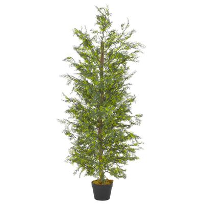 vidaXL Artificial Plant Cypress Tree with Pot Green 150 cm