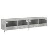 vidaXL TV Wall Cabinets with LED Lights 2 pcs Concrete Grey 80x35x31 cm
