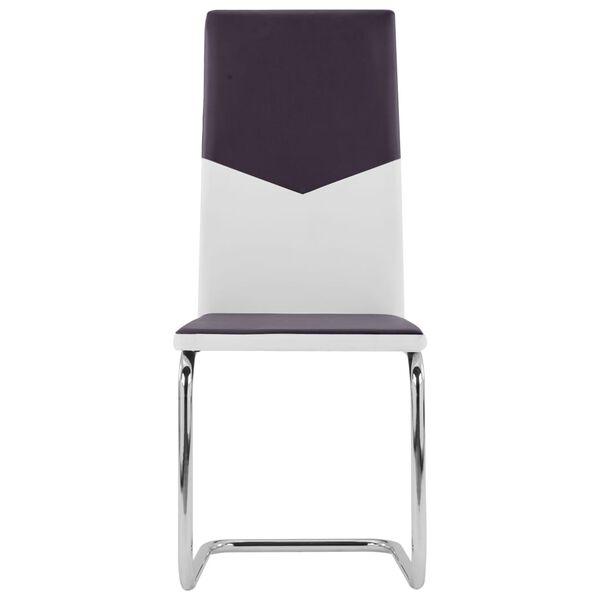 vidaXL Cantilever Dining Chairs 2 pcs Brown Faux Leather