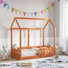 vidaXL Kids' House Bed Frame Wax Brown 70x140 cm Solid Wood Pine