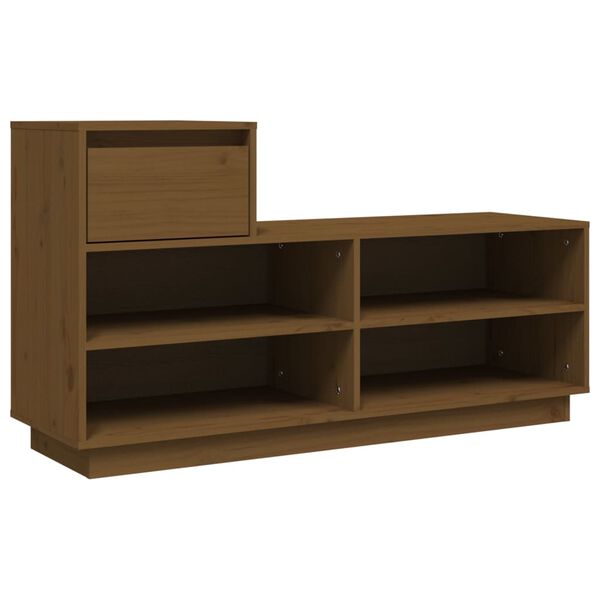vidaXL Shoe Cabinet Honey Brown 110x34x61 cm Solid Wood Pine