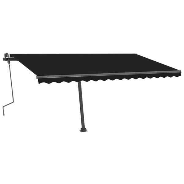 vidaXL Manual Retractable Awning with LED 400x300 cm Anthracite