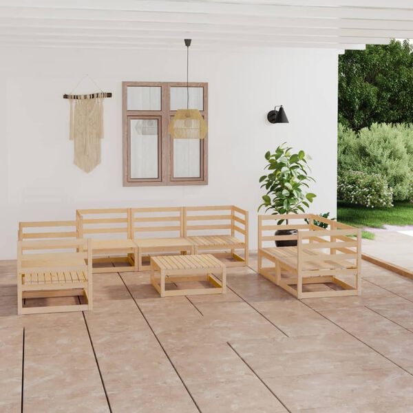 vidaXL 8 Piece Garden Lounge Set Solid Pinewood