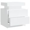 vidaXL Bedside Cabinet White 45x35x52 cm Engineered Wood