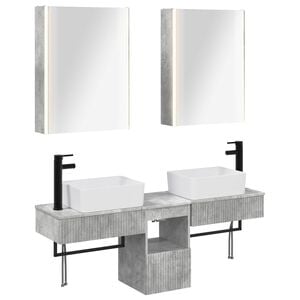 vidaXL Bathroom Cabinet Set 5 pcs Concrete Grey 53 x 15.5 x 70 cm