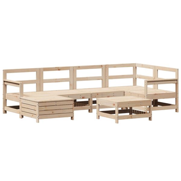 vidaXL 7 Piece Garden Sofa Set Solid Wood Pine