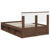 vidaXL Bed Frame with Headboard Brown Oak 120 x 190 cm Engineered wood