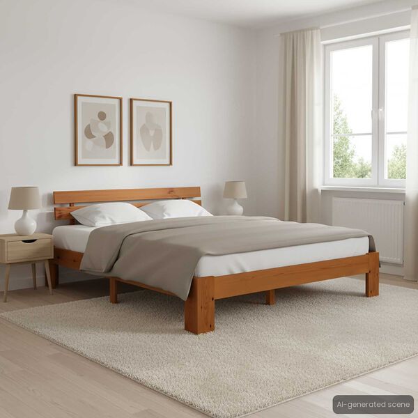 vidaXL Bed Frame without Mattress Honey Brown 180x200cm Solid Wood Pine