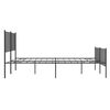 vidaXL Metal Bed Frame without Mattress with Footboard Black 140x200cm