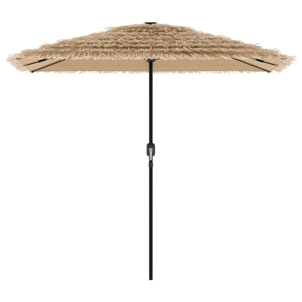 vidaXL Garden Parasol with LEDs and Steel Pole Brown 248x248x248 cm