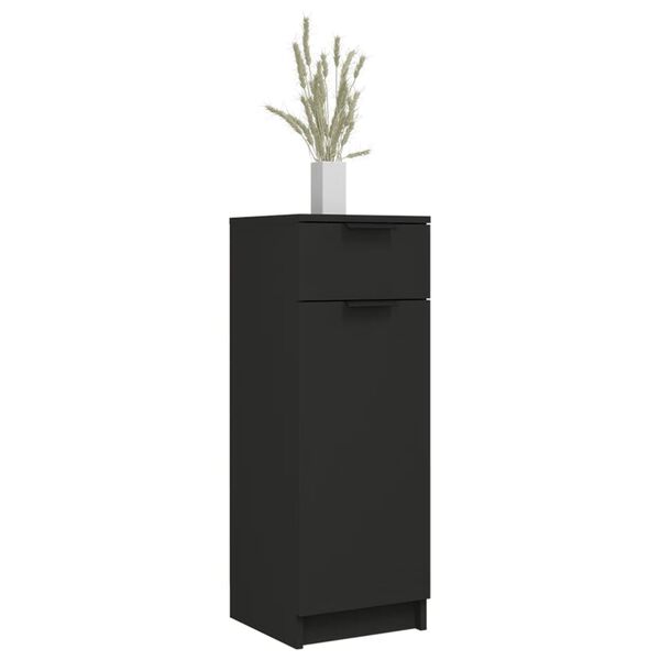 vidaXL Bathroom Cabinet Black 32x34x90 cm Engineered Wood