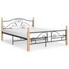 vidaXL Bed Frame with Headboard without Mattress Black 140x200 cm Metal