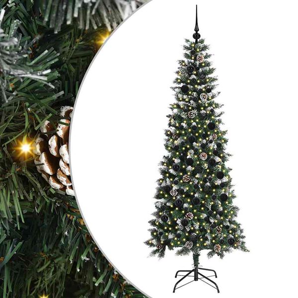 vidaXL Artificial Christmas Tree with 300 LEDs with Stand Green 210 cm