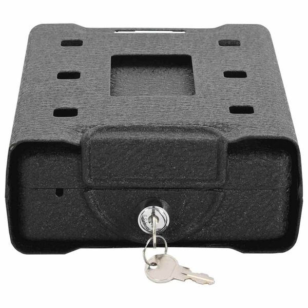 vidaXL Car Safe with Lock Black 22 x 16 x 7 cm Steel
