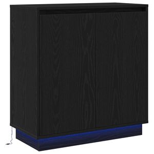 vidaXL Sideboard with Door Black Oak 71 x 34.5 x 75 cm Engineered wood