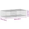 vidaXL Gabion Basket with Cover 200x100x50 cm Galvanised Iron